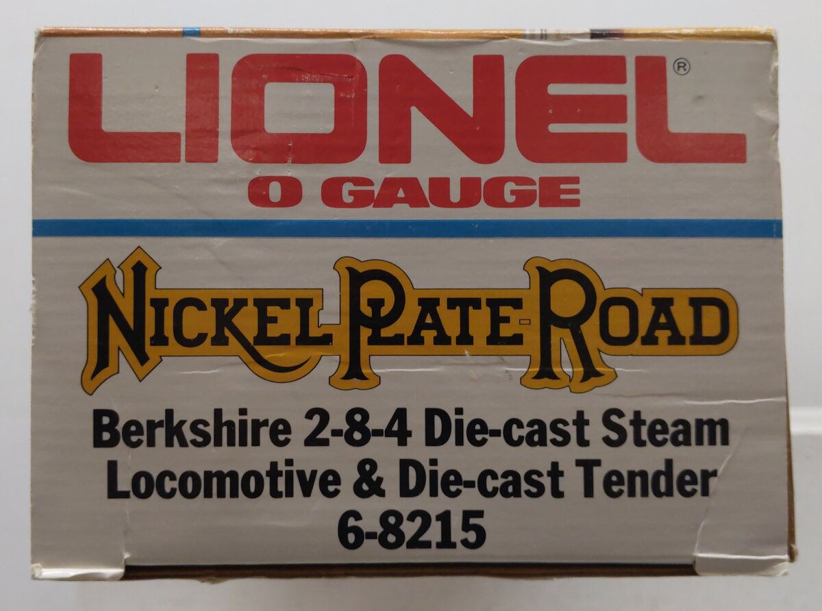 Lionel 6-8215 O Gauge Nickel Plate Road Berkshire 2-8-4 Steam Engine & Tender VG/Box