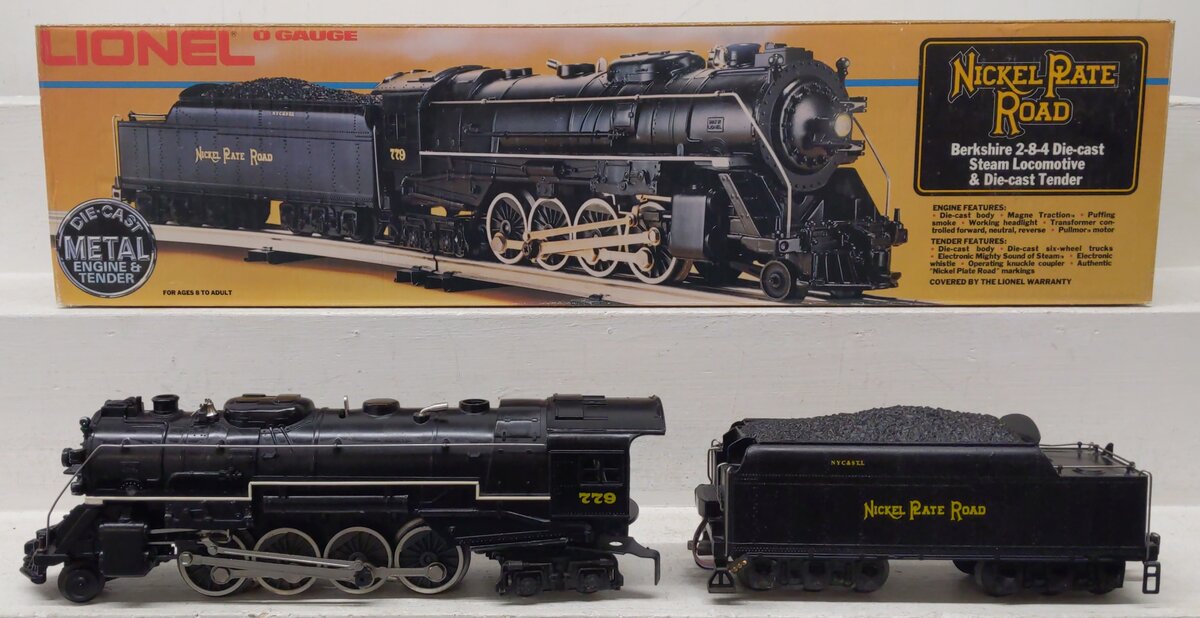 Lionel 6-8215 O Gauge Nickel Plate Road Berkshire 2-8-4 Steam Engine & Tender VG/Box