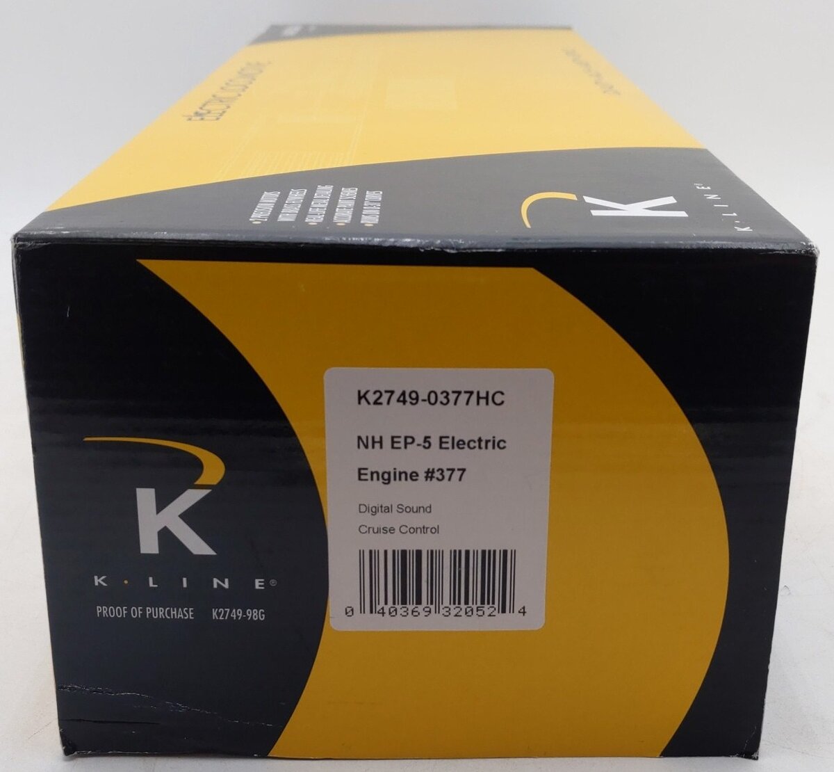 K-Line K2749-0377HC O Gauge New Haven EP-5 Electric Locomotive w/ Horn #377 EX/Box