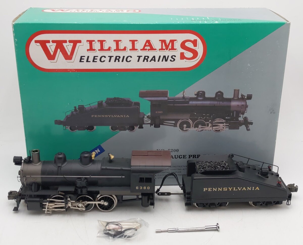 Williams 5200 O Gauge BRASS Pennsylvania 0-6-0 B6sb Steam Engine & Tender #6380 EX/Box