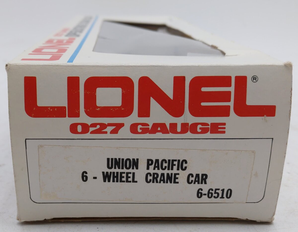 Lionel 6-6510 O Gauge Union Pacific 6 Wheel Crane Car LN/Box