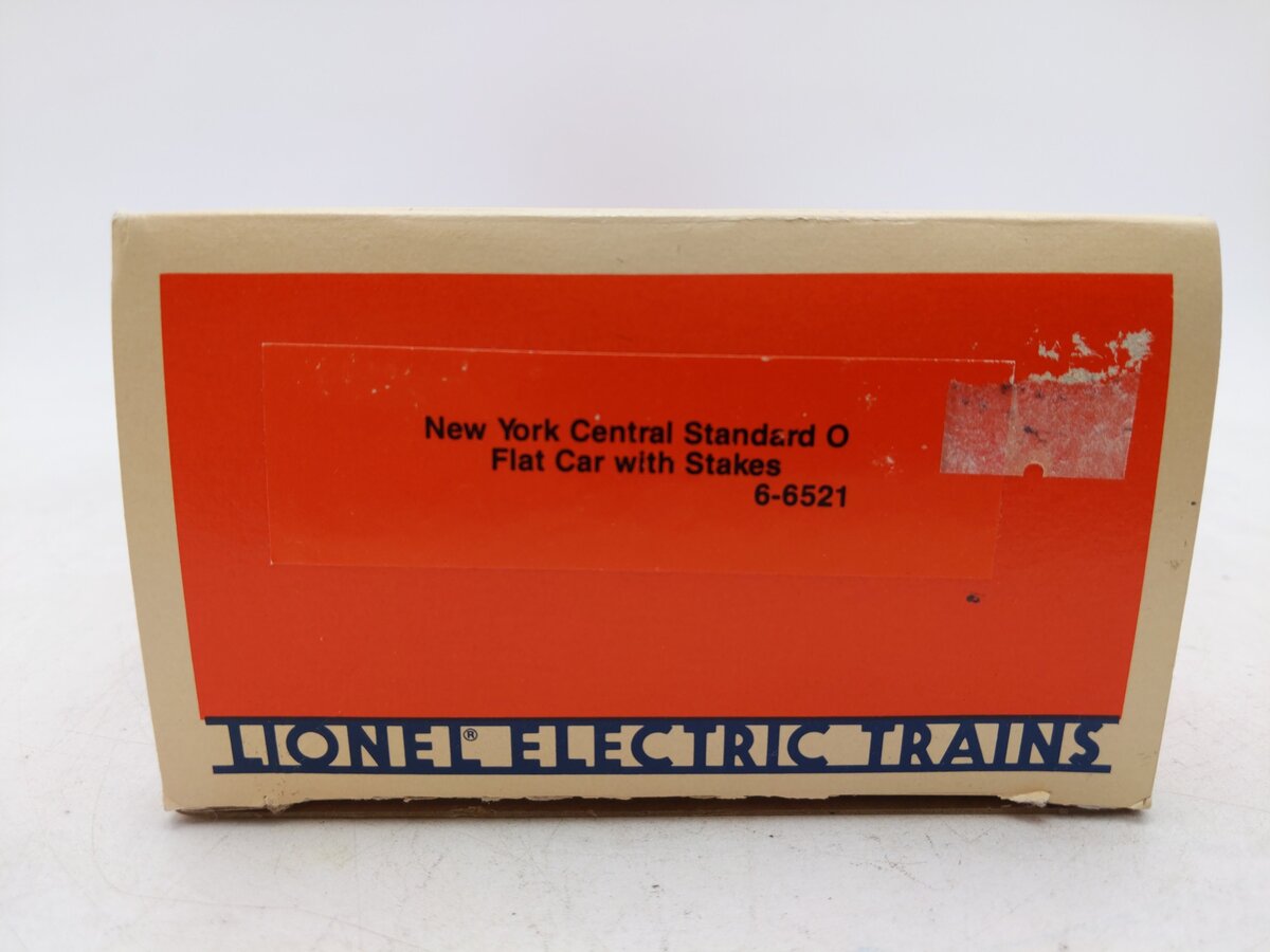 Lionel 6-6521 O Gauge New York Central Flatcar with Stakes EX/Box