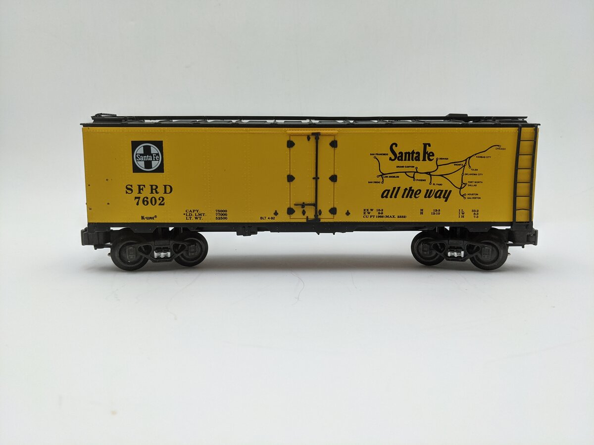 K-Line K7602 O Gauge Santa Fe Reefer Car #7602 VG/Box