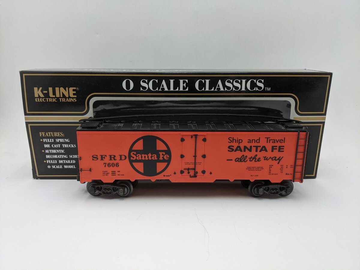 K-Line K-7606 O Gauge Santa Fe Reefer Box Car VG/Box