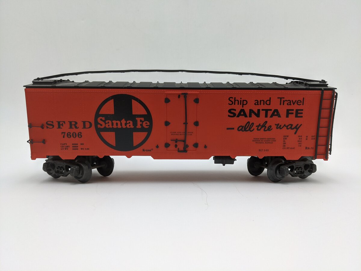 K-Line K-7606 O Gauge Santa Fe Reefer Box Car VG/Box