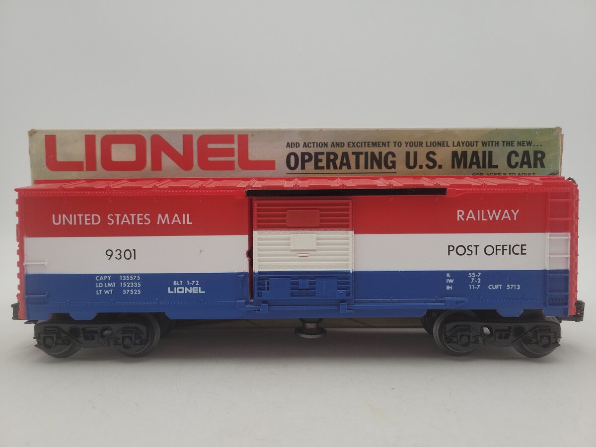 Lionel 6-9301 O Gauge US Mail Operating Boxcar #9301 - Without Mailbag EX/Box