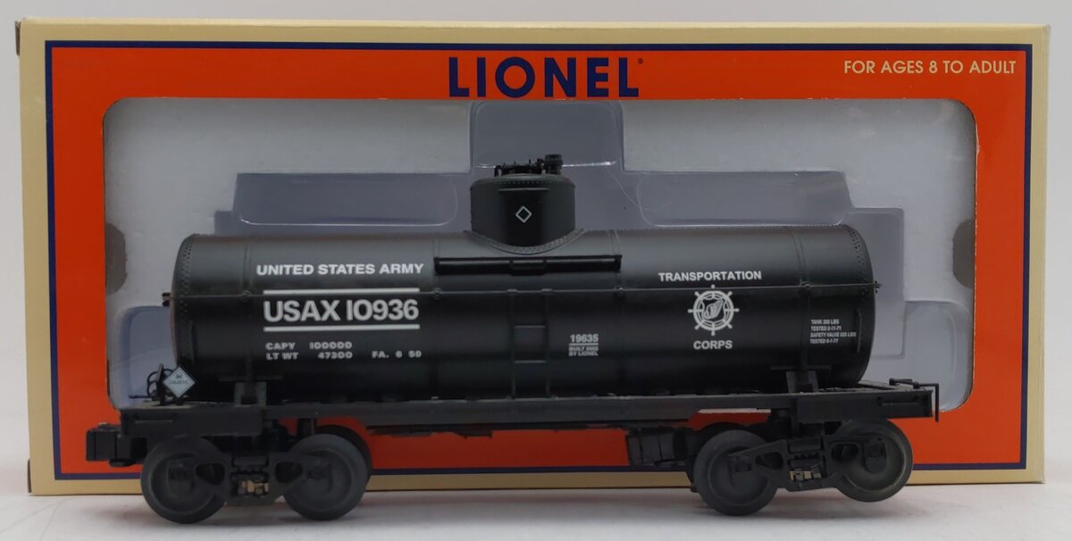 Lionel 6-19635 O Gauge U.S Army 8000 Gallon Tank Car #10936 LN/Box