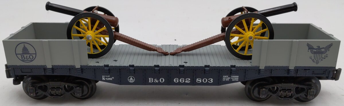 K-Line K662803 O Gauge Baltimore & Ohio Cannon Car EX/Box