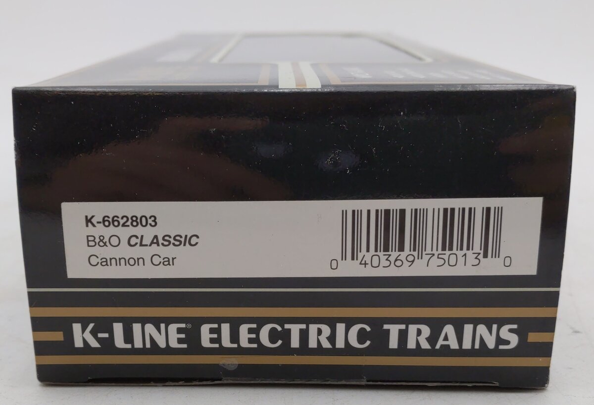 K-Line K662803 O Gauge Baltimore & Ohio Cannon Car EX/Box