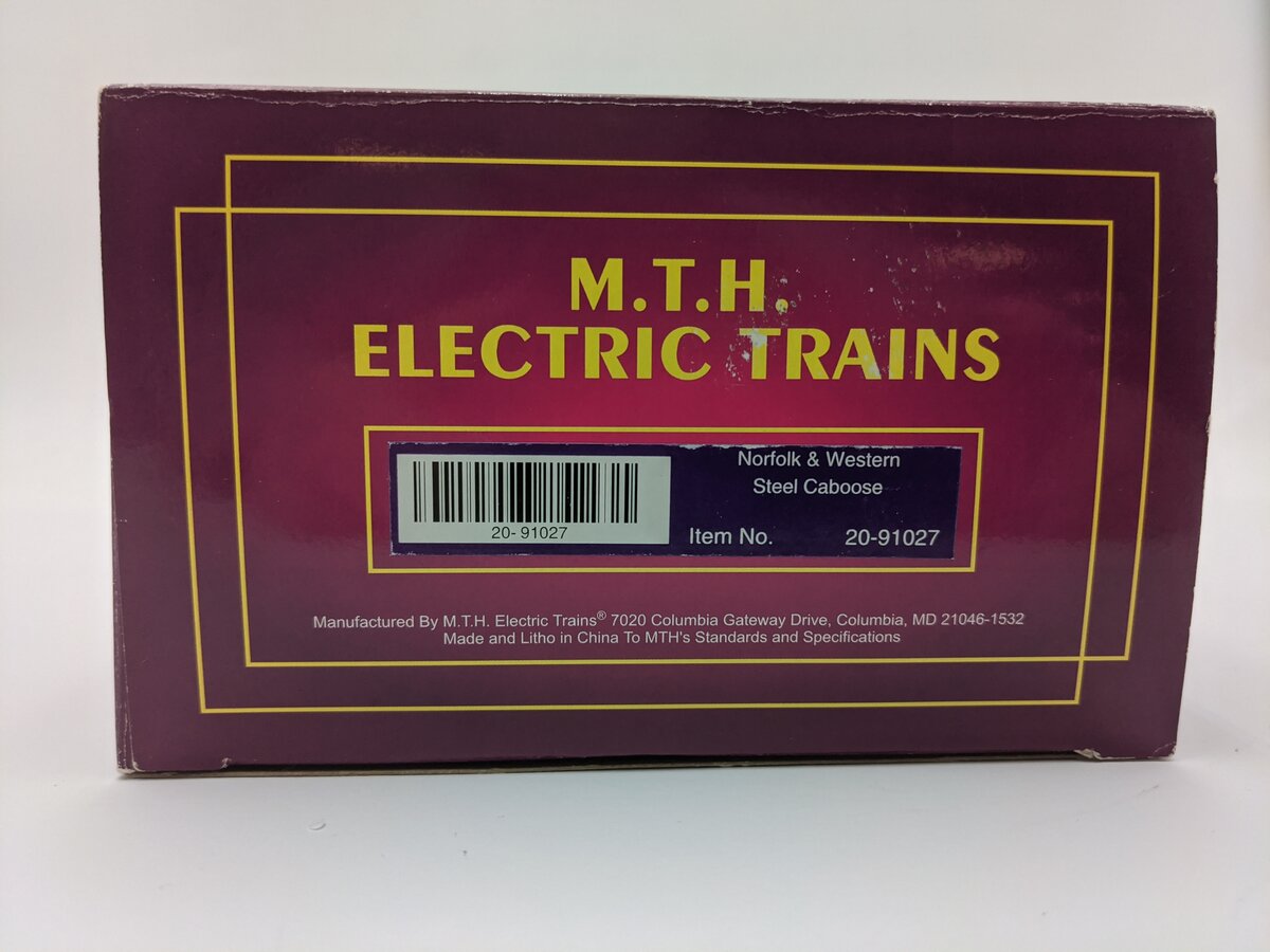 MTH 20-91027 O Gauge Norfolk & Western Steel Caboose #562720 EX/Box