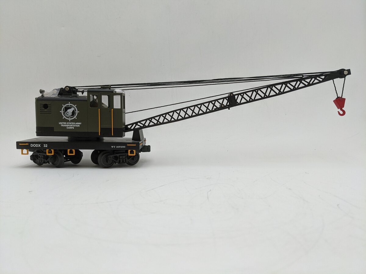 MTH 30-79128 O Gauge American Crane Car (U.S. Army) EX/Box