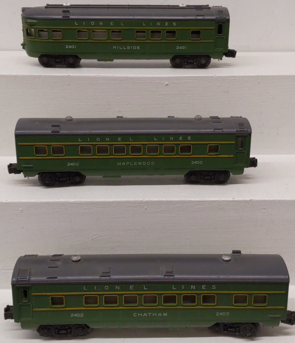 Lionel 2400 O Vintage Lionel Lines Passenger Cars 2400, 2401, & 2402 [3] VG