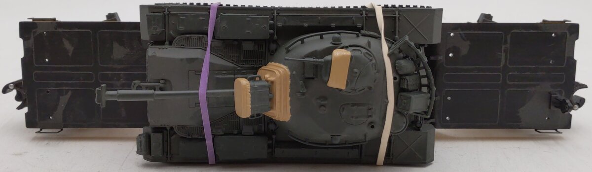 RMT 96699-031 O Gauge RMTX Flatcar w/ Custom U.S.M.C Tank #20101 EX/Box