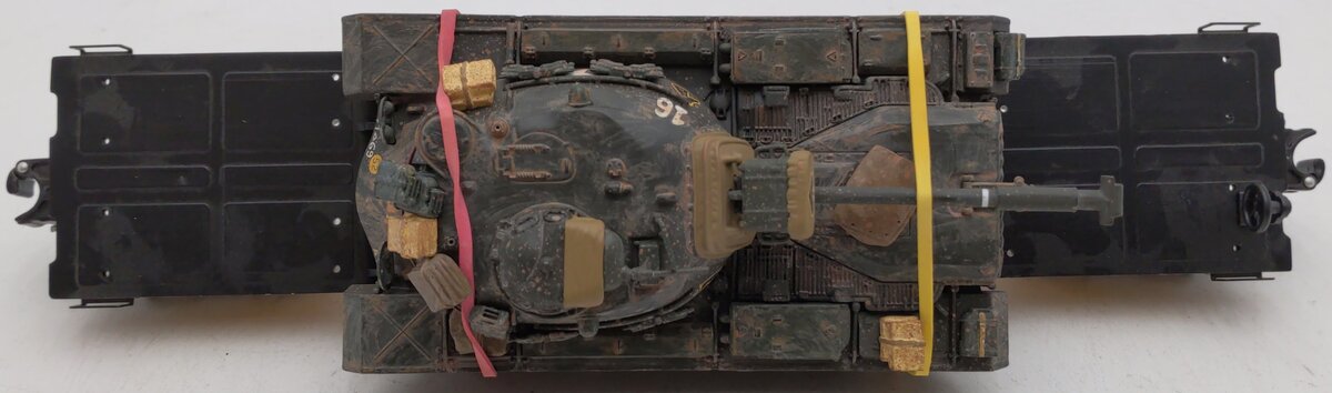 RMT 96699-031 O Gauge RMTX Flatcar w/ Custom U.S Army Tank #20101 EX/Box