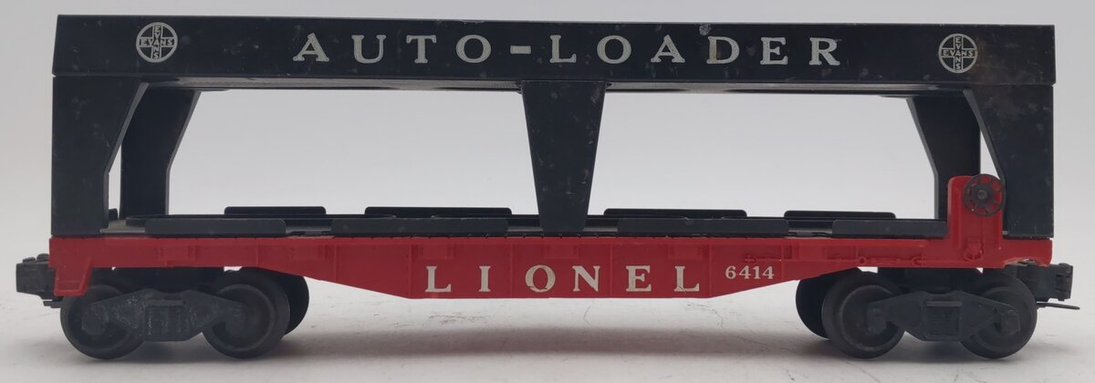 Lionel 6414 Vintage O Gauge Postwar Evans Autoloader with 4 Repro Automobiles VG