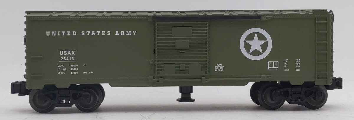 Lionel 6-26776 O Gauge US Army Operating Boxcar #26413 LN/Box