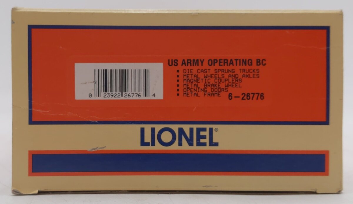 Lionel 6-26776 O Gauge US Army Operating Boxcar #26413 LN/Box