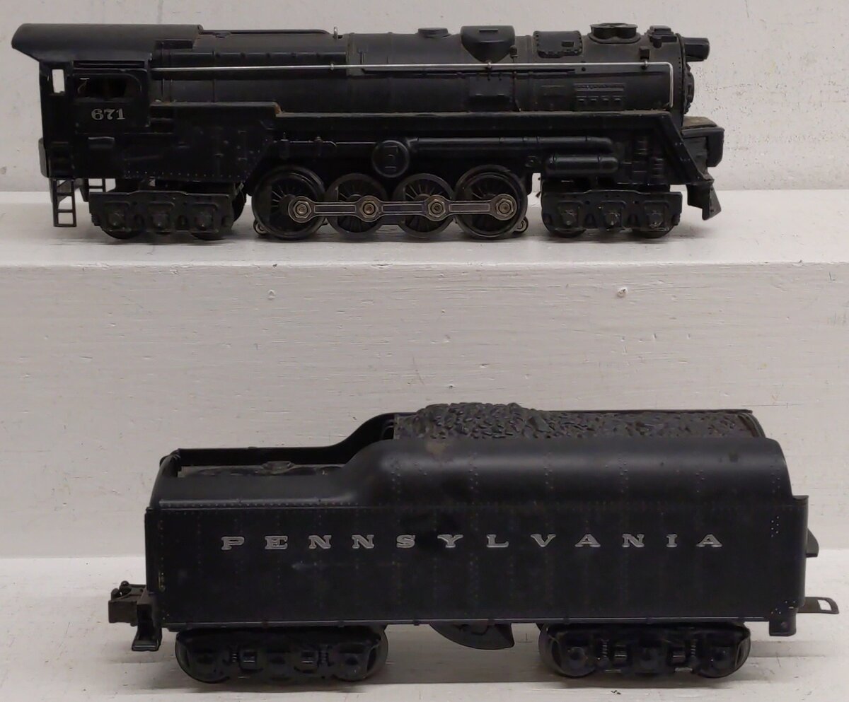 Lionel 671 Vintage O 6-8-6 Diecast Steam Turbine Locomotive with 2671W Tender VG