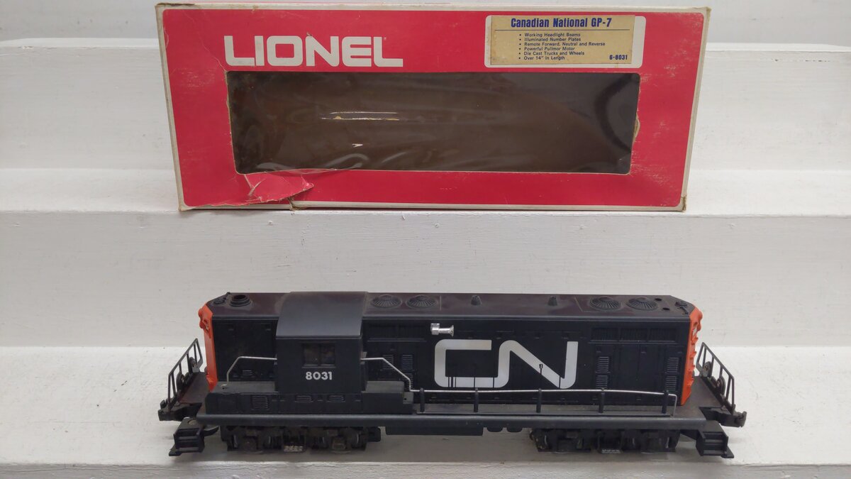 Lionel 6-8031 O Gauge Canadian National GP7 Diesel Locomotive EX/Box
