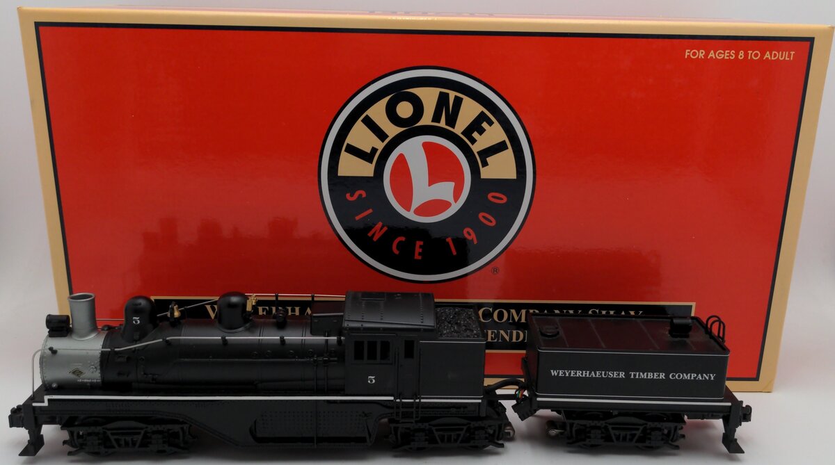 Lionel 6-38057 O Gauge Weyerhaeuser Timber Shay Locomotive #5 EX/Box