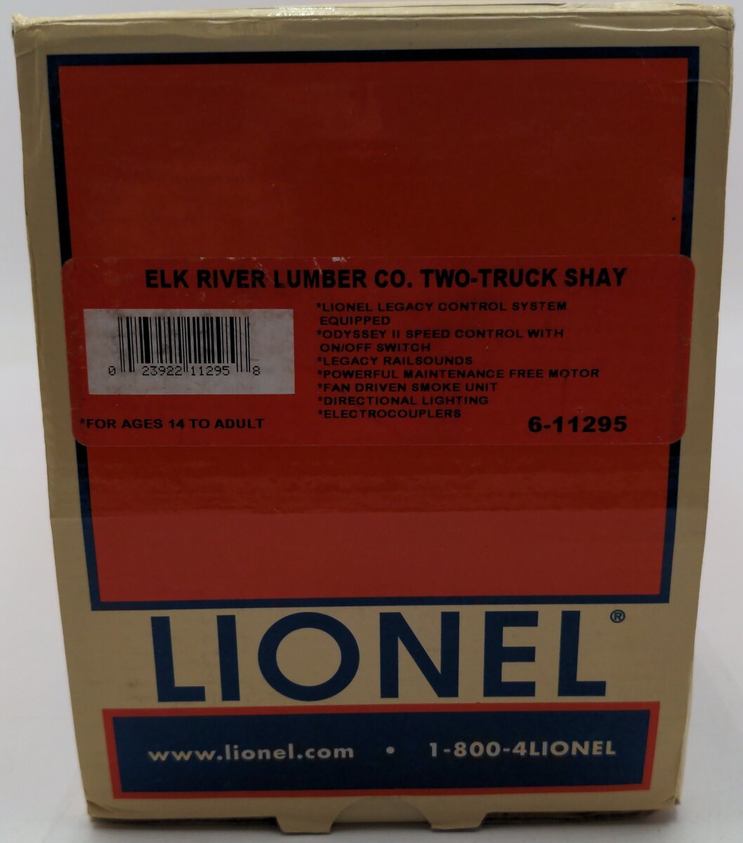 Lionel 6-11295 O Elk River Lumber Legacy 2-Truck Shay Locomotive #1 EX/Box