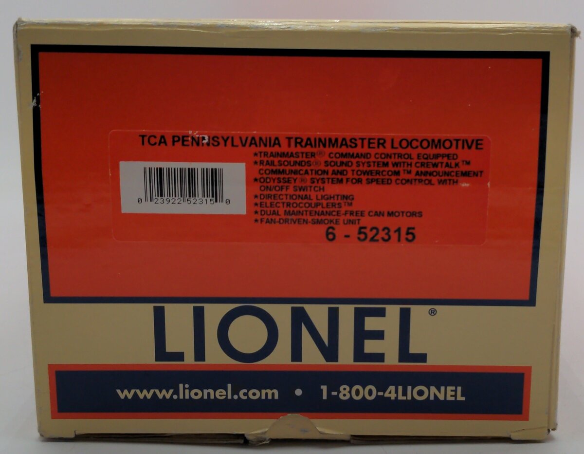 Lionel 6-52315 O Gauge TCA Pennsylvania RR FM Trainmaster Diesel Engine #8705 EX/Box