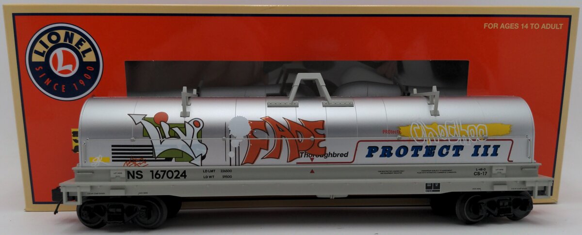 Lionel 2226550 O Norfolk Southern Coil Car with Graffiti #167024 LN/Box