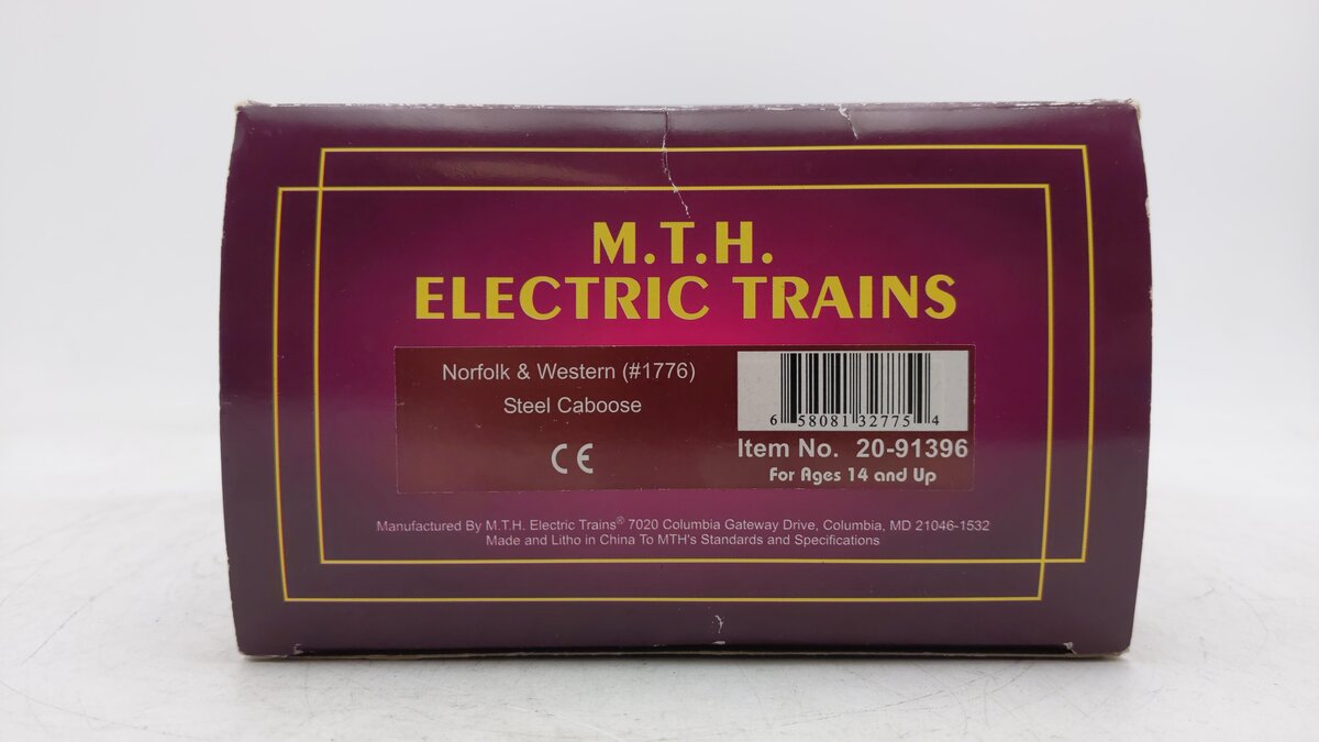 MTH 20-91396 O Gauge Norfolk & Western Steel Caboose #1776 EX/Box