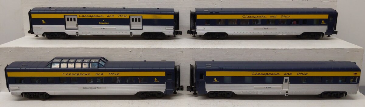 MTH 30-67446 O Chesapeake & Ohio 60’ Streamlined ABS Passenger Set (Set of 4) EX/Box
