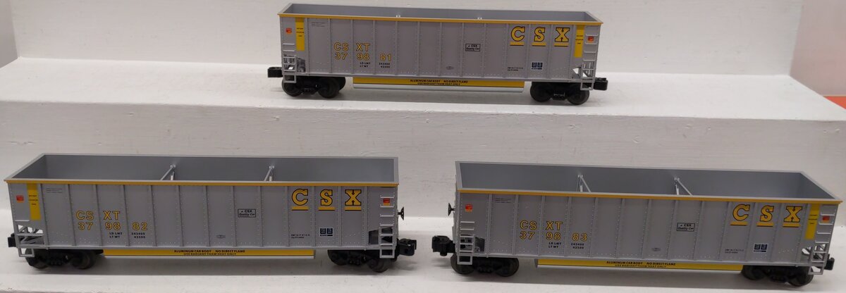 Lionel 6-17421 O Gauge CSX Rotary Bathtub Gondolas (Set of 3) EX/Box