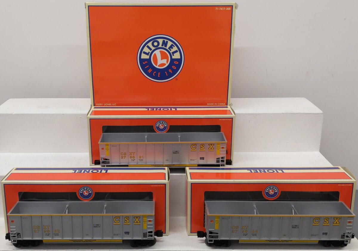 Lionel 6-17421 O Gauge CSX Rotary Bathtub Gondolas (Set of 3) EX/Box