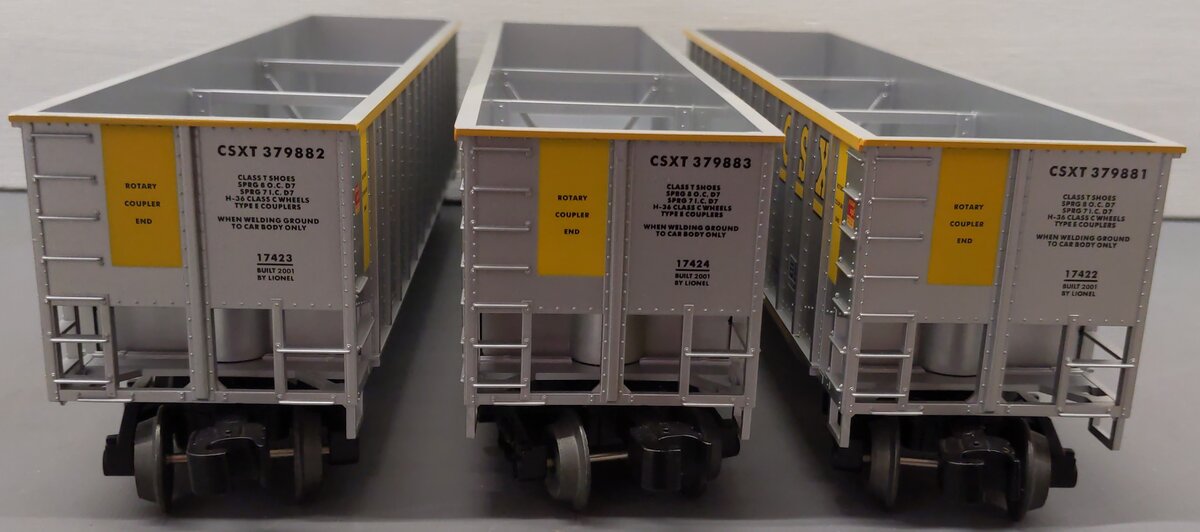Lionel 6-17421 O Gauge CSX Rotary Bathtub Gondolas (Set of 3) EX/Box