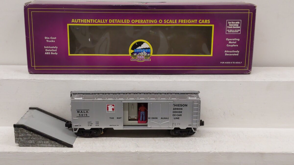 MTH 20-94021 O Mathieson Operating Reefer Car w/Unloading Ramp #5015 EX/Box