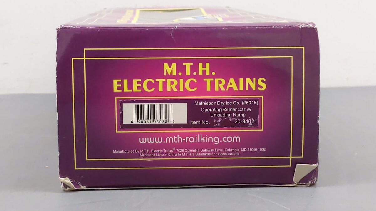 MTH 20-94021 O Mathieson Operating Reefer Car w/Unloading Ramp #5015 EX/Box