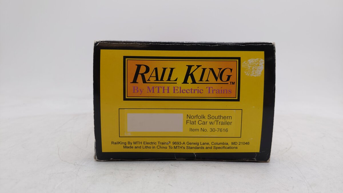 MTH 30-7616 O Gauge Norfolk Southern Flatcar w/ Triple Crown Trailer #60368 EX/Box