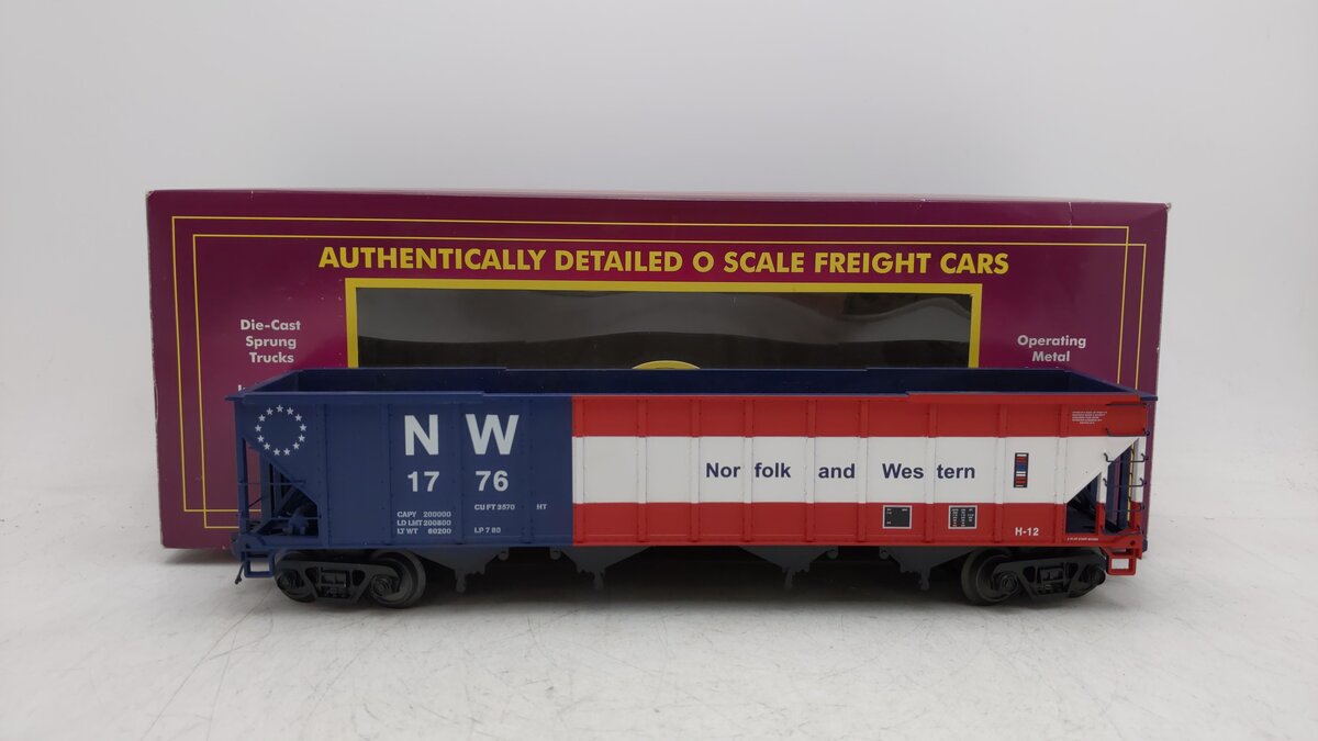 MTH 20-97757  Norfolk & Western 4-Bay Hopper with Coal Load #1776 EX/Box