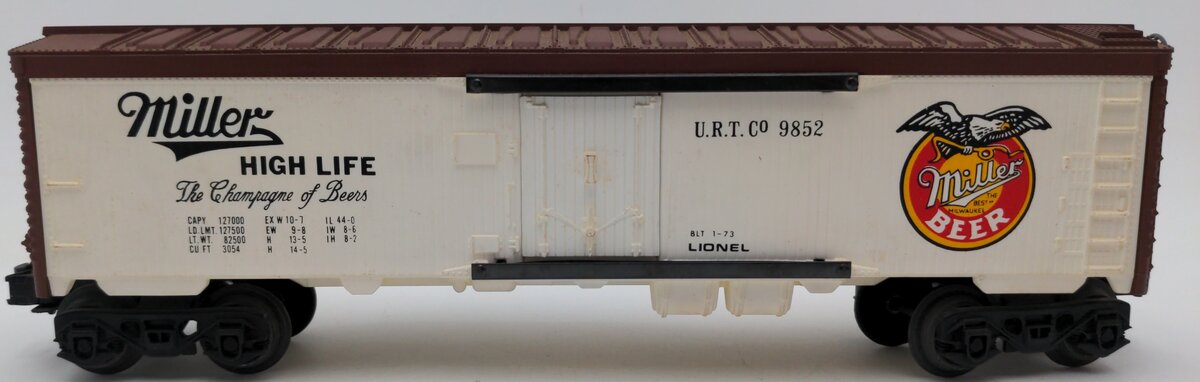 Lionel 6-9852 O Gauge Miller Beer Billboard Reefer Car VG/Box