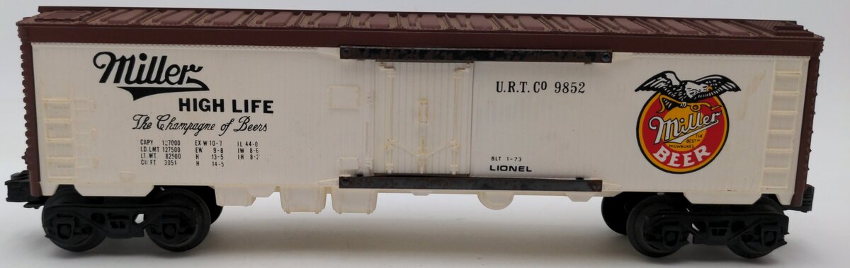 Lionel 6-9852 O Gauge Miller Beer Billboard Reefer Car VG/Box
