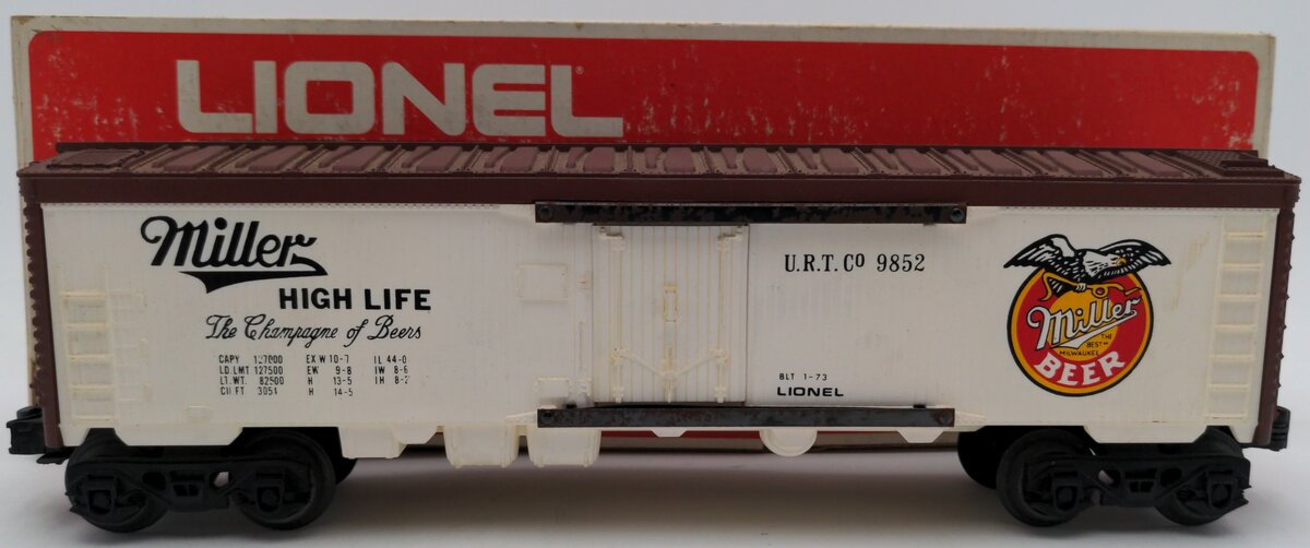 Lionel 6-9852 O Gauge Miller Beer Billboard Reefer Car VG/Box