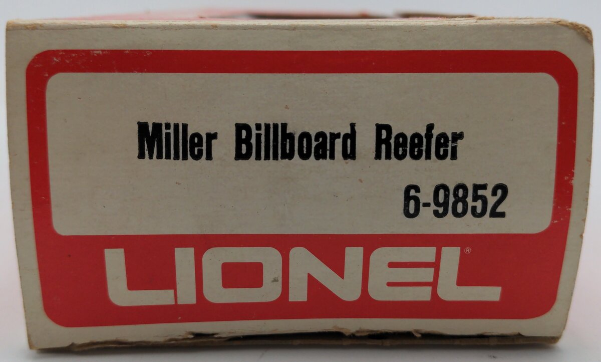 Lionel 6-9852 O Gauge Miller Beer Billboard Reefer Car VG/Box