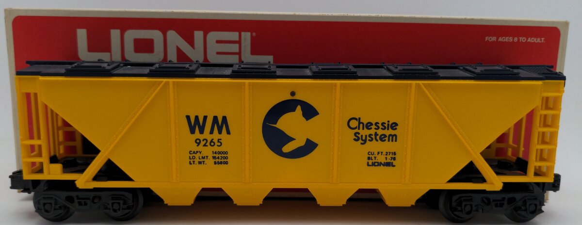 Lionel 6-9265 O Gauge Chessie Covered Hopper #9265 EX/Box