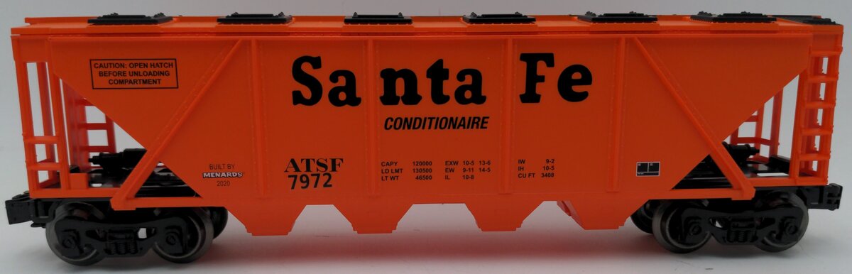 Menards 279-6983 O Santa Fe Covered Hopper #7972 EX/Box
