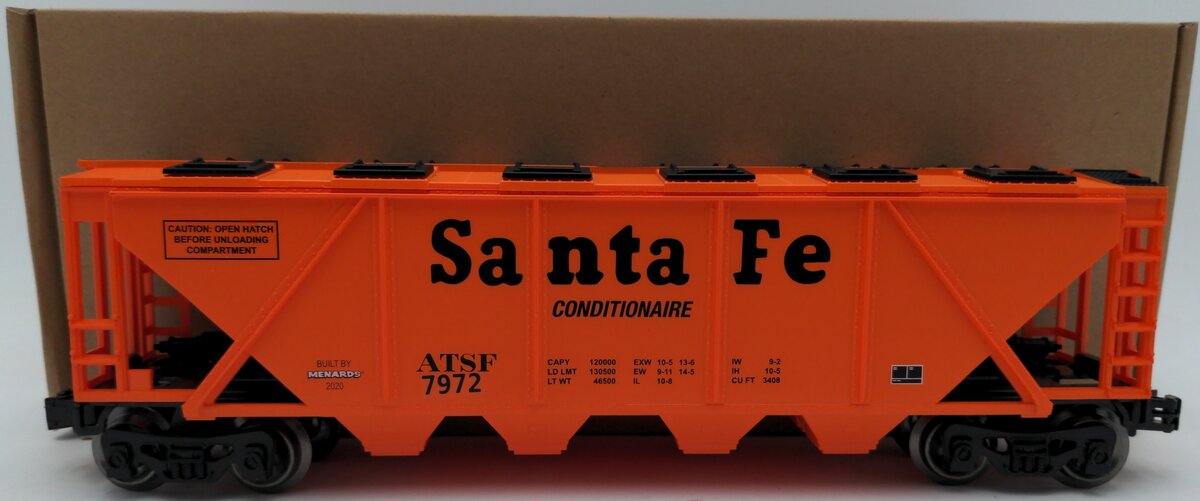 Menards 279-6983 O Santa Fe Covered Hopper #7972 EX/Box
