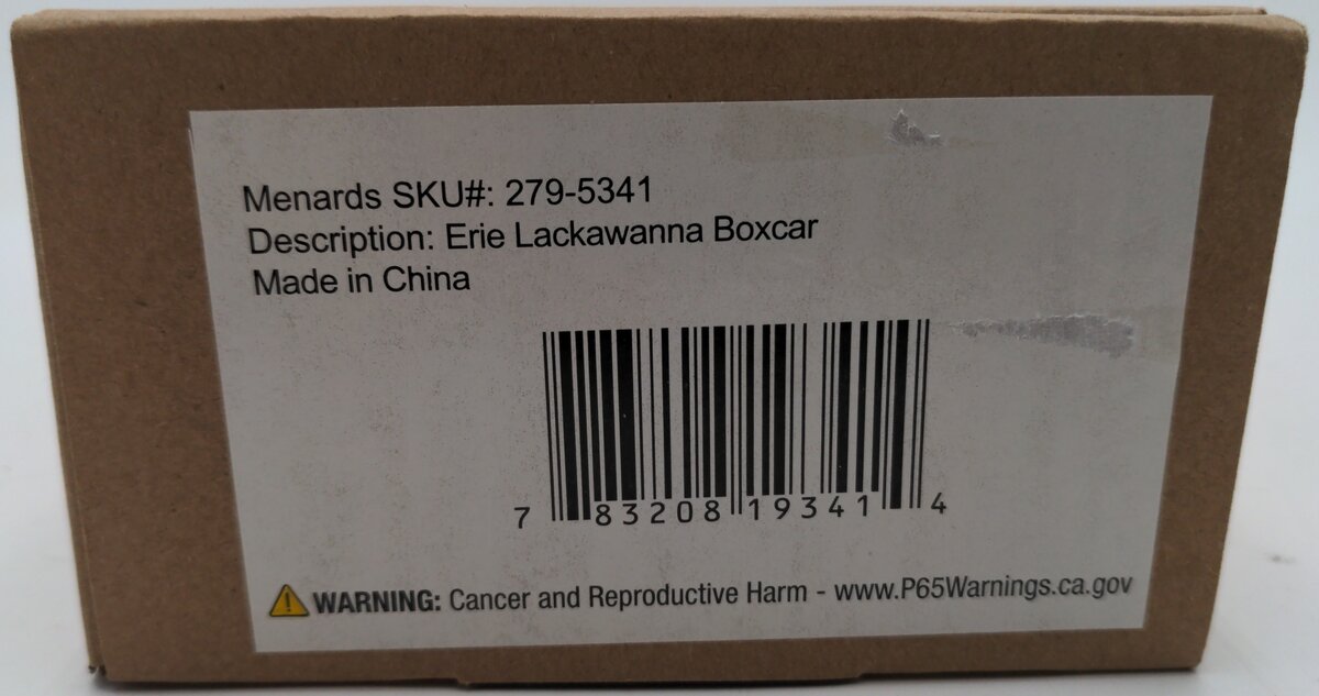 Menards 279-5341 O Gauge Erie Lackawanna Box Car #13026 EX/Box