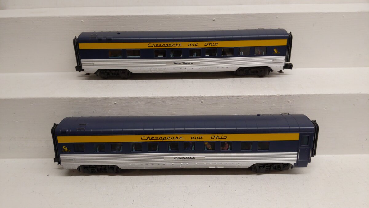 MTH 30-67447 Chesapeake & Ohio 2-Car 60’ Streamlined ABS Sleeper/Diner V2 EX/Box