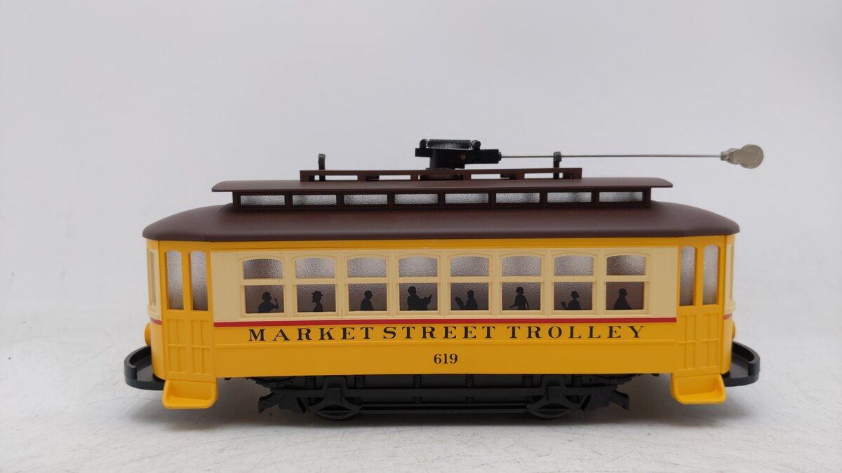 MTH 30-5141 Market Street Trolley Bump-n-Go Trolley Electric Locomotive #619