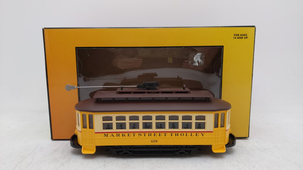 MTH 30-5141 Market Street Trolley Bump-n-Go Trolley Electric Locomotive #619