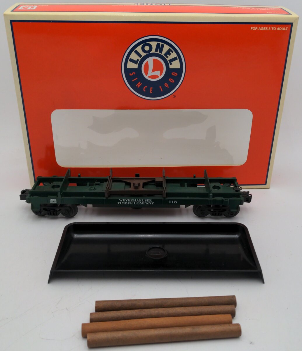 Lionel 6-26888 O Gauge Weyerhaeuser Log Dump Car #115 EX/Box