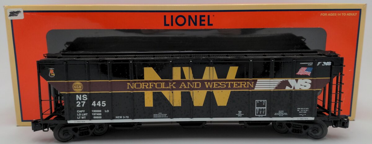 Lionel 6-27445 N&W Heritage PS2 Covered Hopper EX/Box