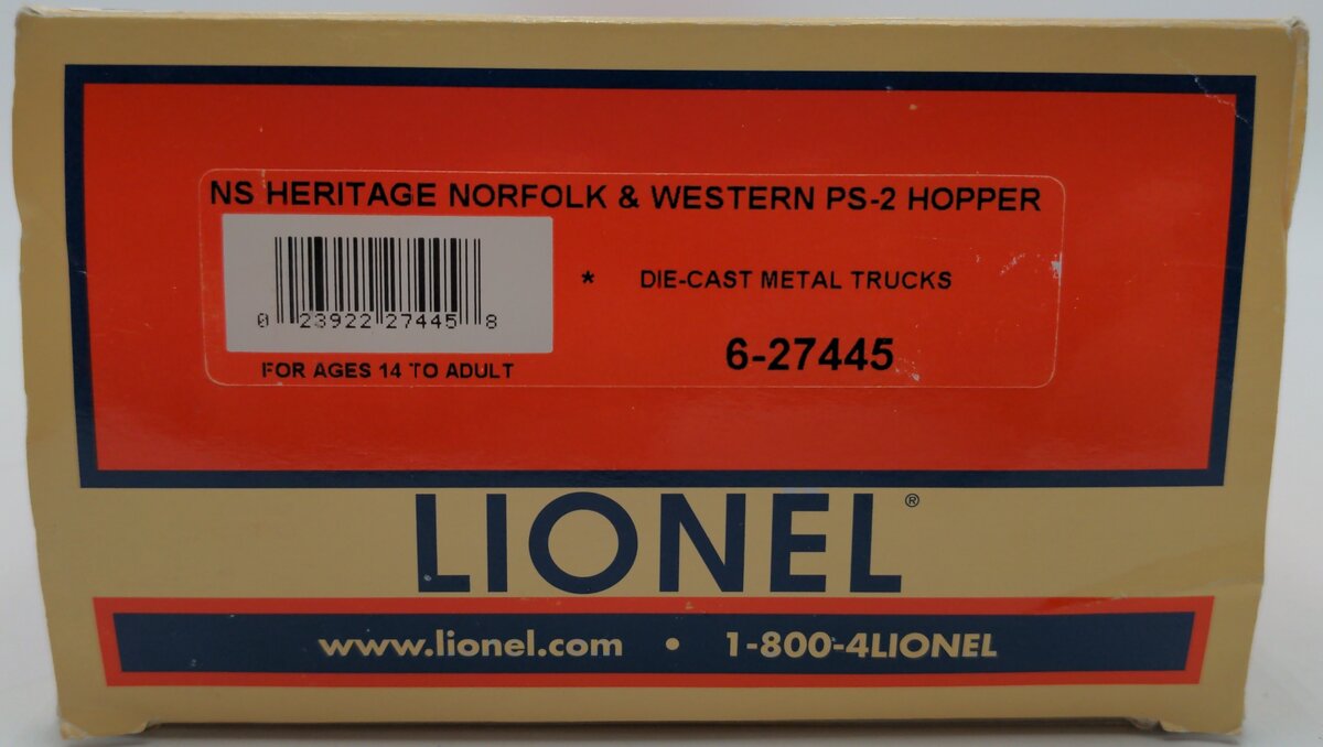 Lionel 6-27445 N&W Heritage PS2 Covered Hopper EX/Box